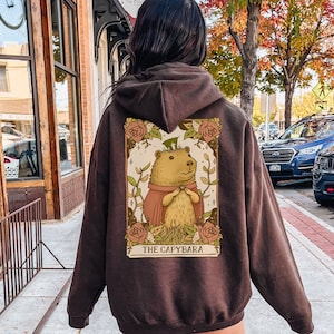 Capybara Hoodie Tarot Hoodie Süßer Capybara Geschenk Tarot Karte Hoodie Cottagecore Hoodie Cottagecore Kleidung Tarot Kleidung Forestcore Hoodie