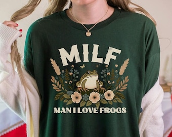 Hombre me encantan las ranas camisa divertida rana y sapo camisa Cottage Core camisa herpetología regalos Cottagecore ropa rana regalos para la mejor amiga mujer