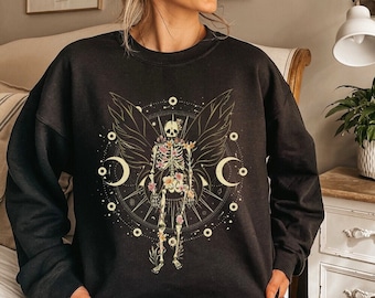 Fada grunge fairycore roupas y2k grunge roupas fairycore roupas grunge fada esqueleto moletom celestial moletom gótico