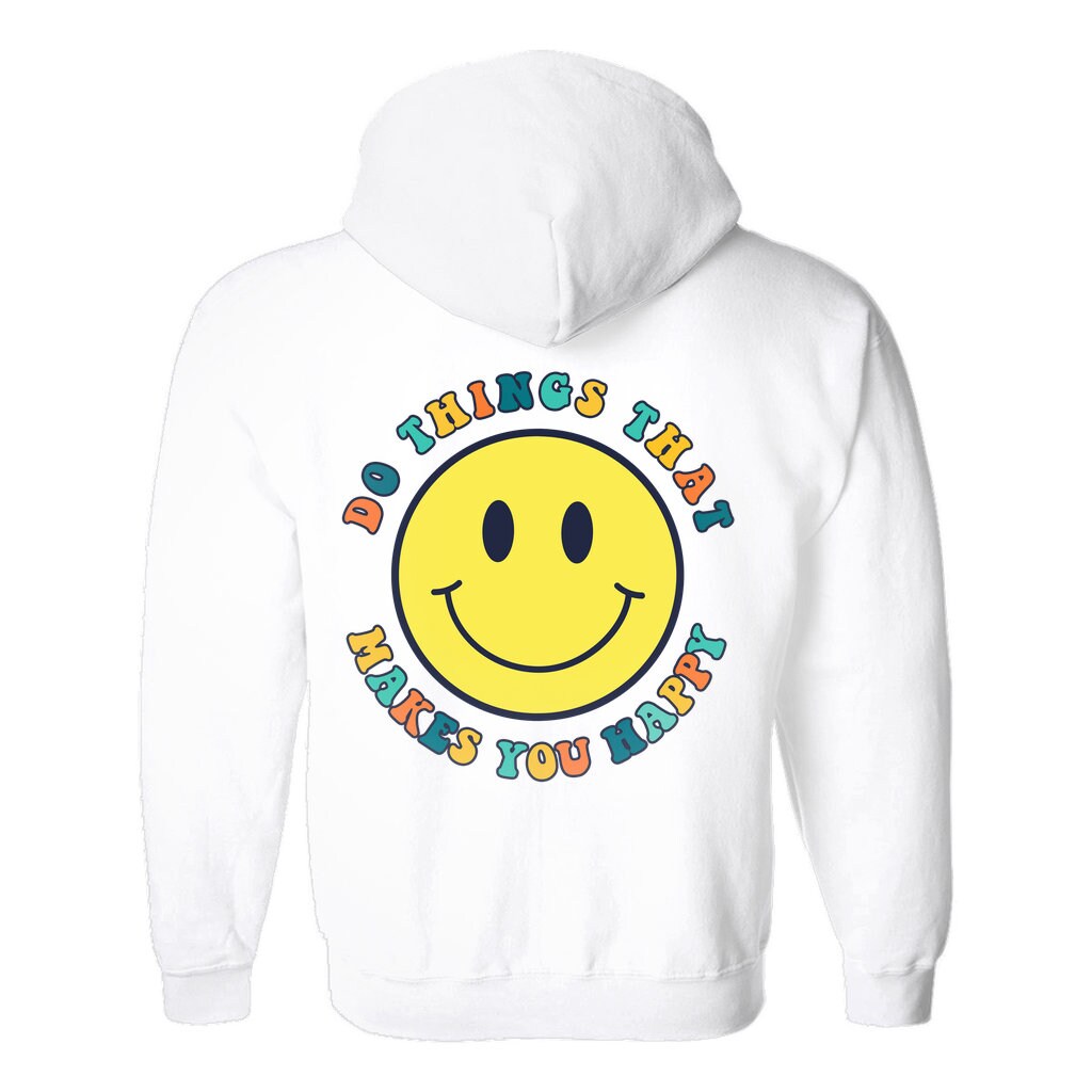 Smiley Face Hoodie Oversized Hoodie Positive Hoodie Trendy Etsy