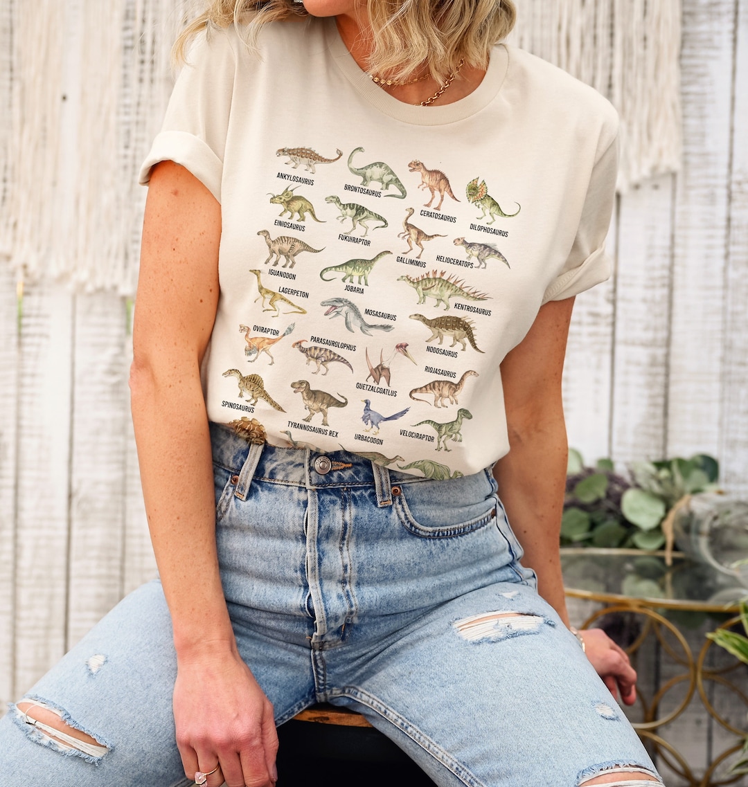 Dinosaur Shirt Womens Dinosaur Alphabet Shirt Dinosaur Print Shirt