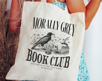 Morally Grey Book Club Tote Bag Bookish Tote Bag Booktok Merch Bookish Things Book Lover Gift Death By Tbr Dark Romance Enemies To Lovers