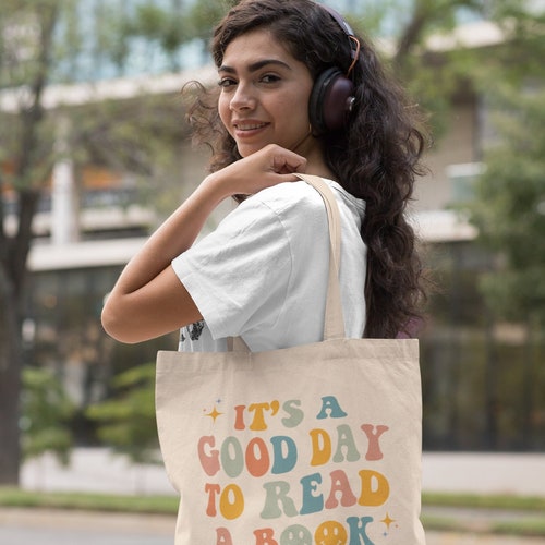 Its A Good Day To Read A Book Booktok Tote Bag Aesthetic Reading Tote Bag Bookish Tote Bag Retro Tote Literary Tote Trendy Tote Bag Y2k Bag
