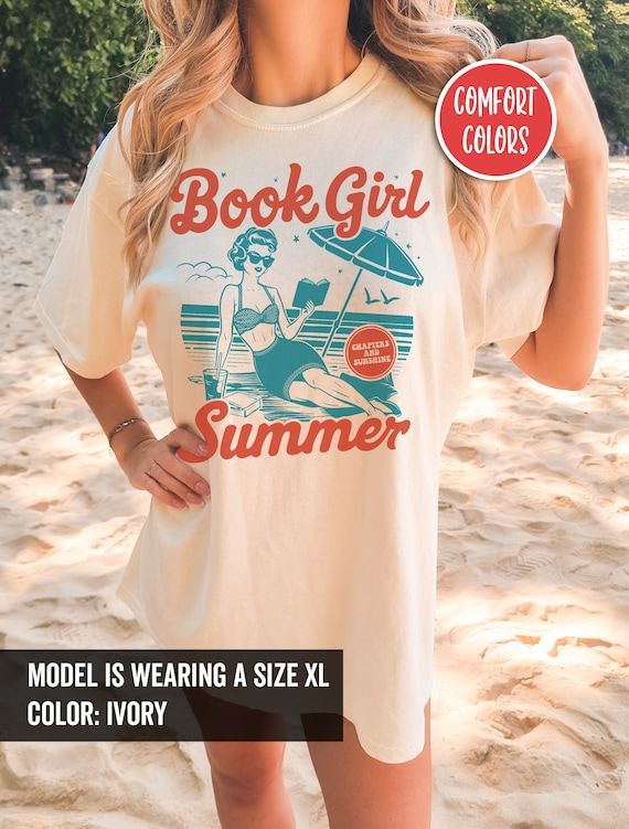 Book Girl Summer Shirt Bookish Shirt Coconut Girl Shirts Reading Girl Shirt Beach Time Shirt Booktok Merch Book Lover Gift Summer Time Shirt