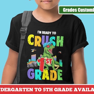 Back to School Tee für Kinder 1. Klasse Shirt Dinosaurier T-Shirt Dinosaurier T-Shirt Back to School Shirt Erster Schultag Grundschule Geschenk
