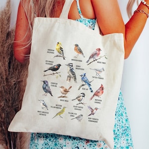 Bird Tote Bag Bird Lover Gift Humming Bird Cottagecore Tote Bag Bird Watching Gift Bird Watcher Gift For Bird Lovers Bird Gifts For Women