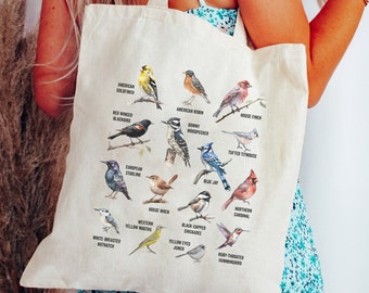 WCGXKO Einkaufstasche Für Vogelliebhaber | Canvas-Tasche Mit Vogel-Motiv | 32x21 Cm, Wasserabweisend
