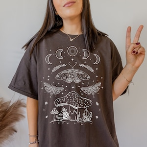 Grunge Fairycore Clothing Fairycore Clothes Cottagecore Sweater Mushroom Shirt Luna Moth Butterfly Tshirt Witchy Shirt Cottagecore Clothing