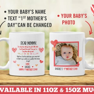 Baby First Mother Day Mug Mother Day Gift From Babies New Mom Personalized Baby Photo Gift Custom Baby Photo Mug For Mom First Time Mom Gift