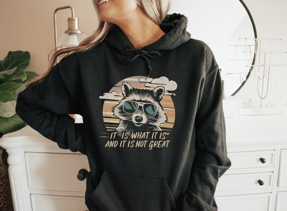 It Is What It Is Funny Raccoon Hoodie Racoon Gifts Raccoon Meme Hoodie Racoon Hoodie Animal Lover Gift Trash Panda Racoon Gifts Meme Gifts