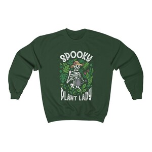Spooky Plant Lady Sweatshirt Halloween Skeleton Sweater Crazy Plant Lady Plant Mom Sweatshirt Plant Lover Gift Plant Mama Shirt Y2k Clothing image 3