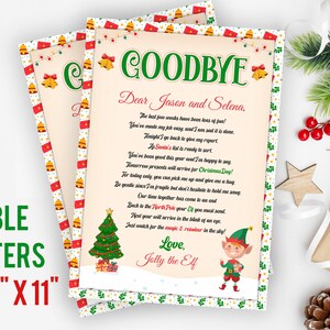 Elf Goodbye Letter Printable Personalized Elf Letter Elf on - Etsy