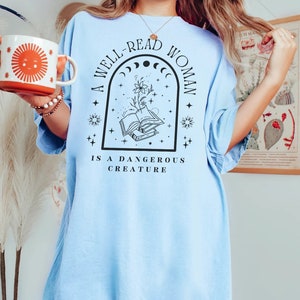 Bookish Shirt Reading Shirt Librarian Shirt Literature Shirt Literary Shirt Book Club Shirt Poet Shirt Aesthetic Clothes Mystical Shirt Gift Chambray