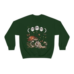 Raccoon Sweatshirt Racoon Sweatshirt Racoon Gifts Goblincore Clothing Cottagecore Sweater Mushroom Sweatshirt Mori Girl Fairycore Clothing image 5