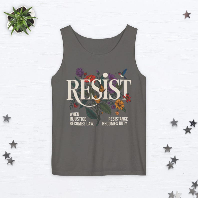 Subtle Fdt Floral Tank Top Foxtrot Delta Tango Tank Top Resist Tank Top Wildflower Fuck Trump Top Anti Trump Top Anti Oligarchy Liberal Gift Pepper