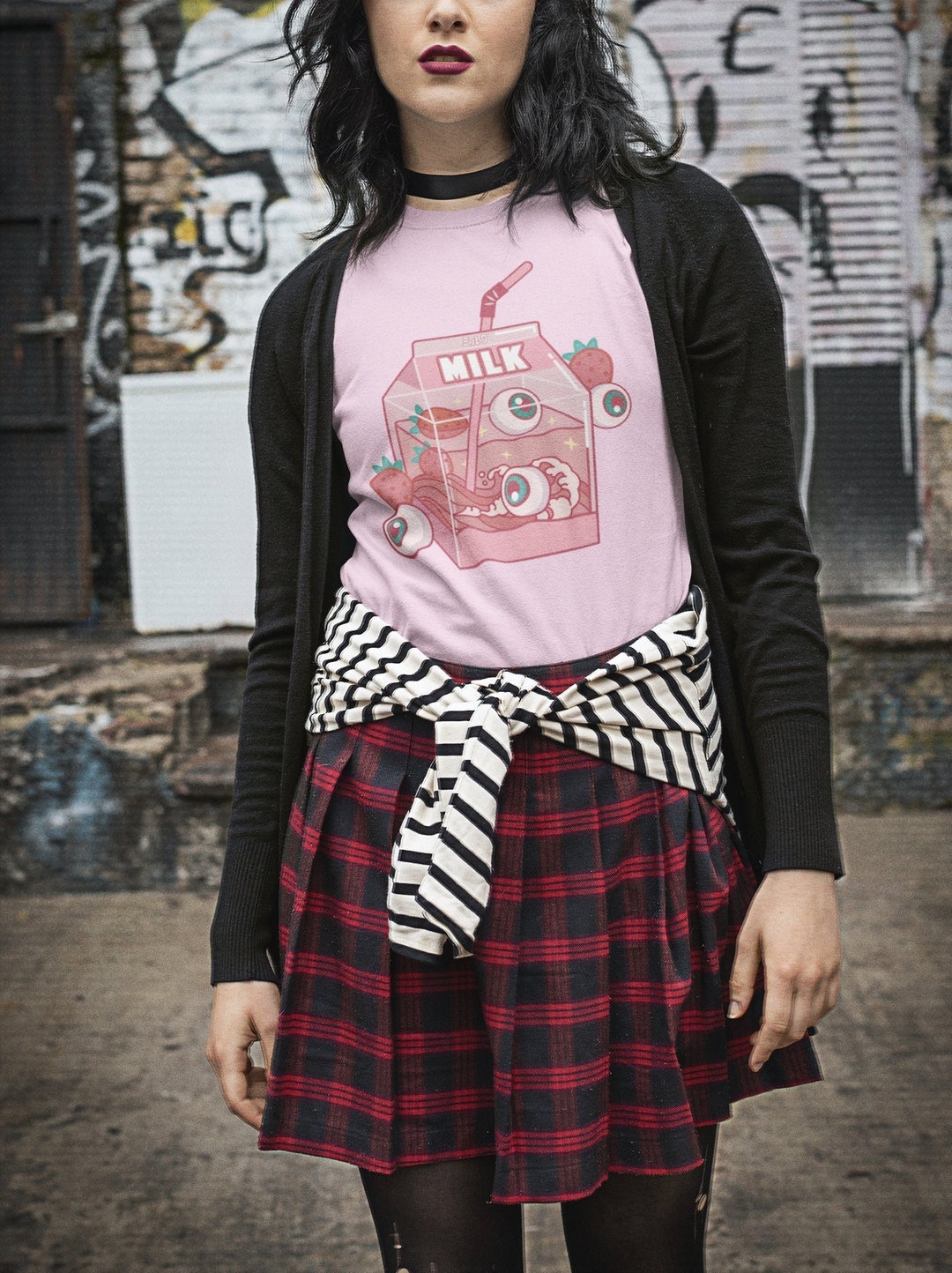 Weirdcore Clothes Strawberry Shirt Kawaii Strawberry Milk Carton