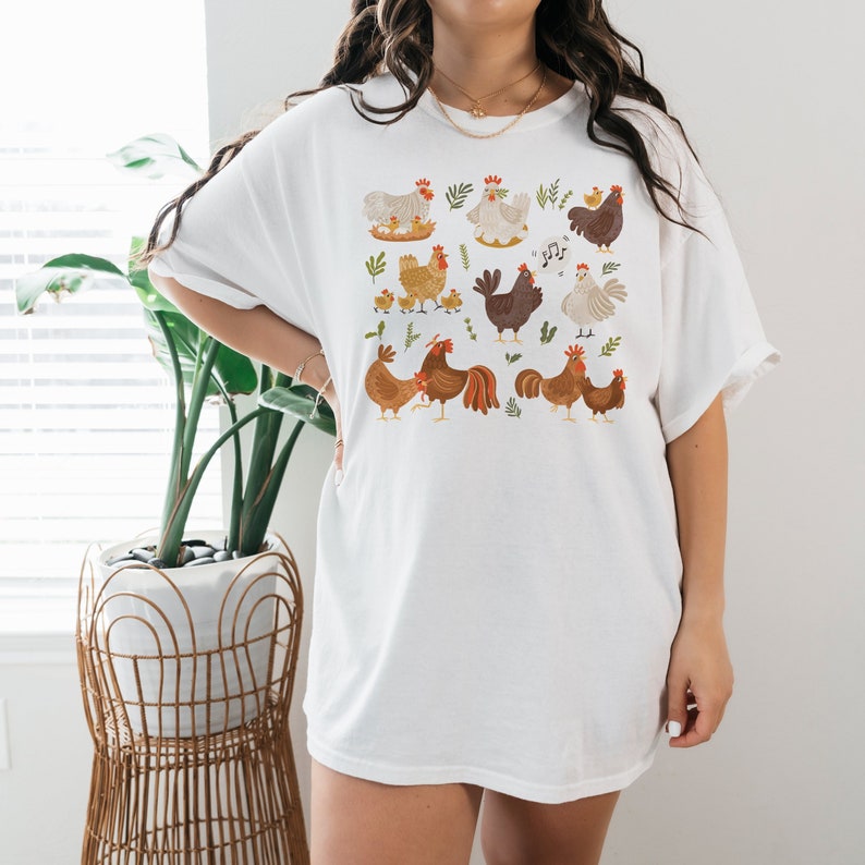 Chicken Shirt Chicken Tshirt Cottagecore Shirt Cottagecore Clothing Cottagecore Clothes Chicken Lover Gift Crazy Chicken Lady Farm Shirt image 1