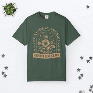 No Kings In America Shirt Fuck Trump Shirt No Kings Tshirt Anti Trump Shirt Fdt Shirt Anti Maga Shirt Democrat Shirt Floral Protest Shirt Blue Spruce