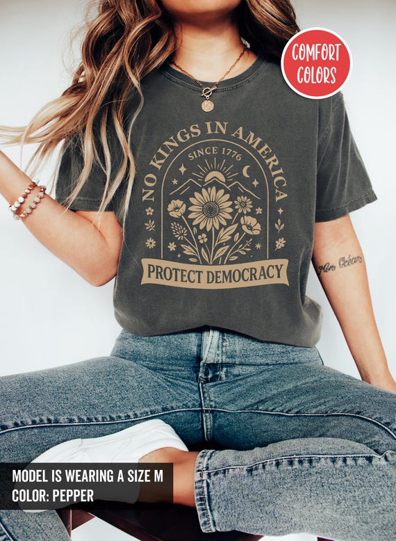 No Kings In America Shirt Fuck Trump Shirt No Kings Tshirt Anti Trump Shirt Fdt Shirt Anti Maga Shirt Democrat Shirt Floral Protest Shirt