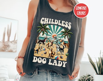 Childless Dog Lady Tank Top Kamala Tank Top Feminist Tank Top Kamala Harris 2024 Anti Trump Tank Top Dog Owner Dog Mom Gifts Leftist Gifts