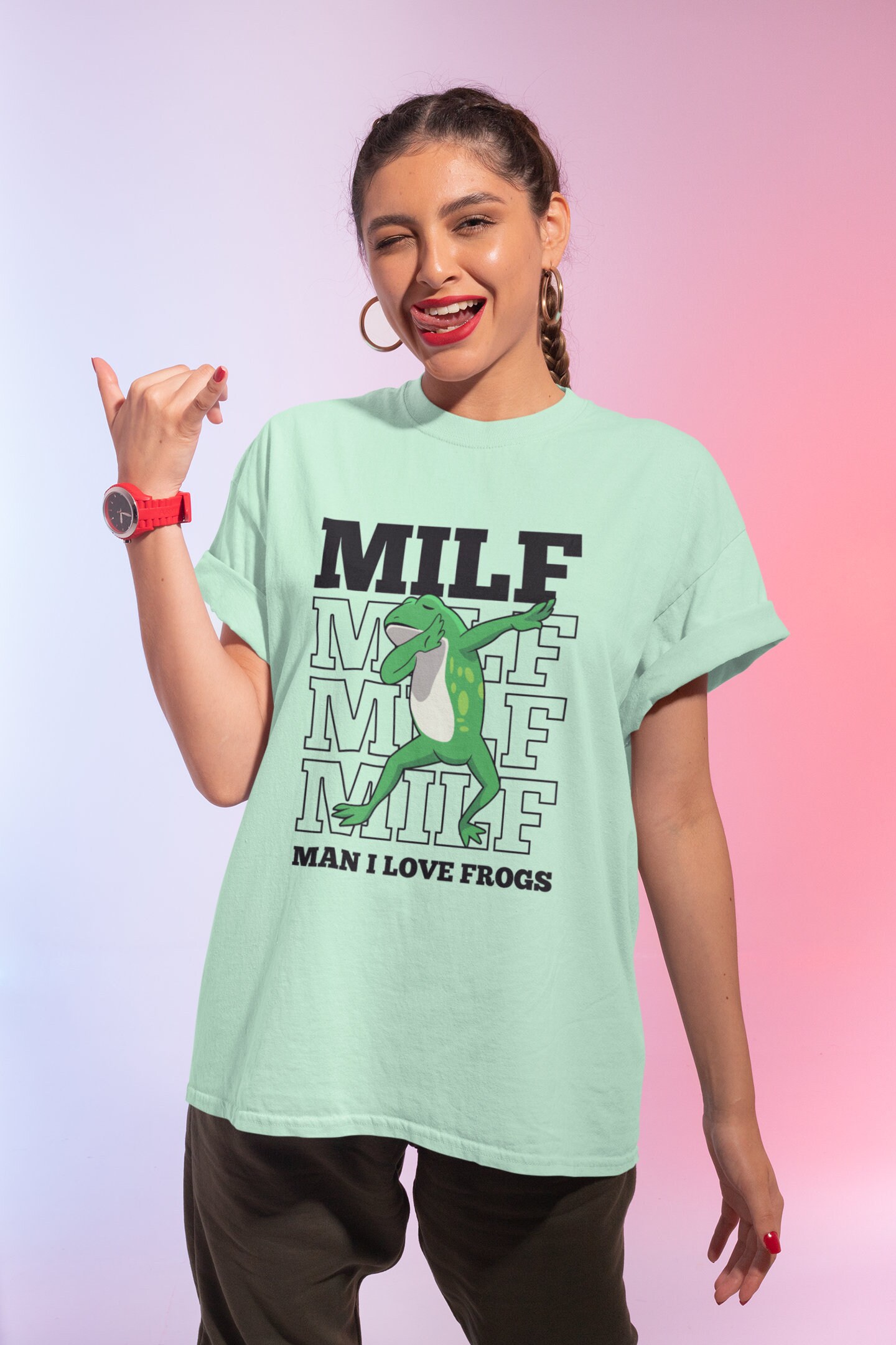 milf shirt man i love frogs
