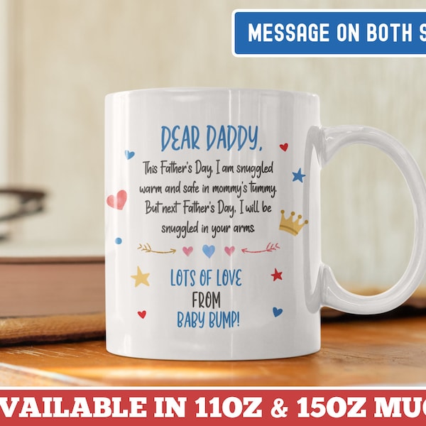 Vaderdag van de bult Baby Bump Mok 1e vaderdagcadeau van babycadeau van vrouw zwangerschapscadeau voor echtgenoot papa om mok te zijn Nieuwe vader cadeau