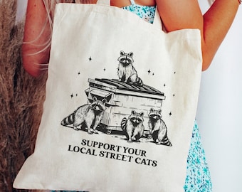 Divertido mapache bolso de mano estético animal bolso de mano mapache regalos mapache regalos mapache meme regalos basura panda fresco bolso de mano lienzo bolso de mano