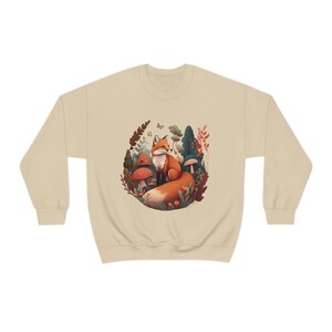 Fox Sweatshirt Red Fox Sweater Forestcore Clothing Fox Gifts Cottagecore Sweater Cottagecore Clothing Wildlife Sweatshirt Aesthetic Clothes Sand