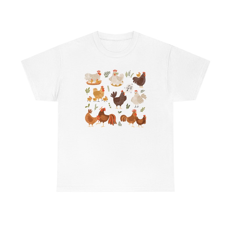 Chicken Shirt Chicken Tshirt Cottagecore Shirt Cottagecore Clothing Cottagecore Clothes Chicken Lover Gift Crazy Chicken Lady Farm Shirt White