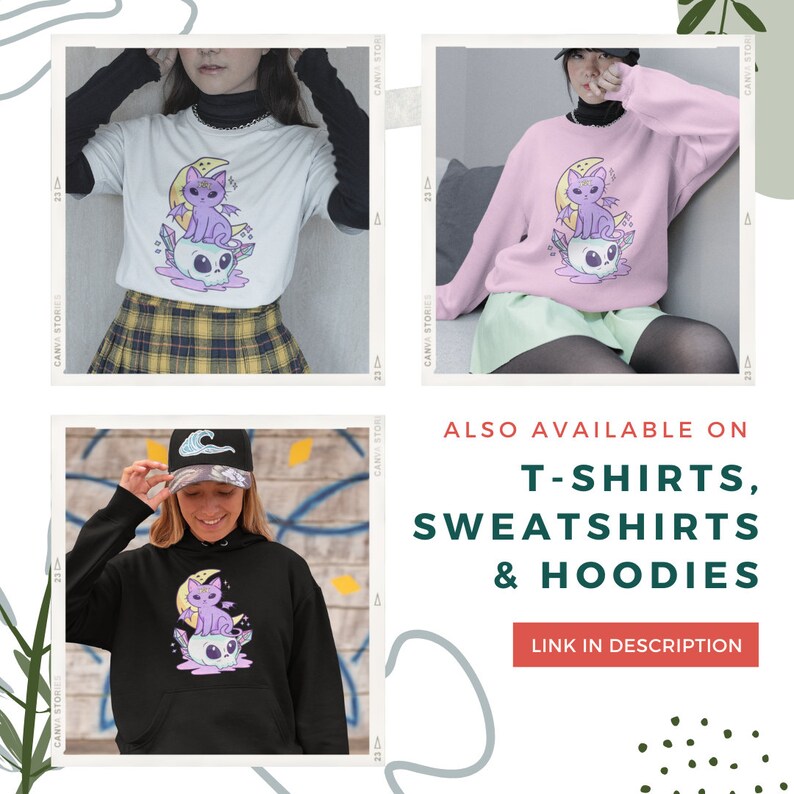 Kawaii Pastel Goth Sweater Soft Goth Mall Goth Clothing Pastel Goth Hoodie Witchy Clothes Kawaii Sweater Gothic Clothes Cat Themed Gifts image 7