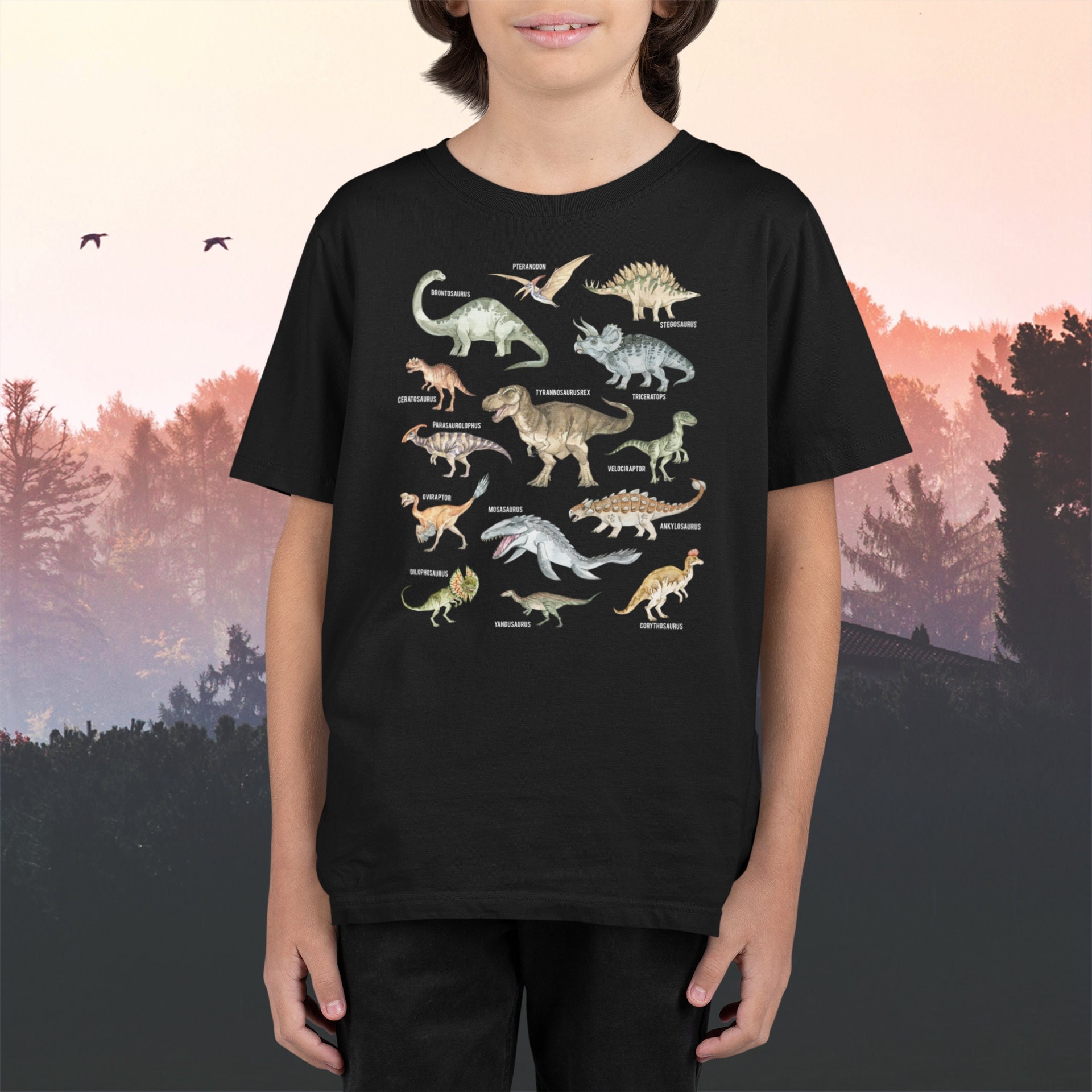 Kids Dinosaur Shirt Boys Dinosaur Print Shirt Cute Dinosaur Shirt