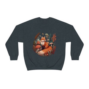 Fox Sweatshirt Red Fox Sweater Forestcore Clothing Fox Gifts Cottagecore Sweater Cottagecore Clothing Wildlife Sweatshirt Aesthetic Clothes image 5