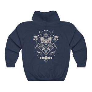 Moth Hoodie Goblincore Clothing Cottagecore Hoodie Mushroom Hoodie Goth Hoodie Celestial Hoodie Witchy Hoodie Moth Shirt Cottagecore Sweater image 7