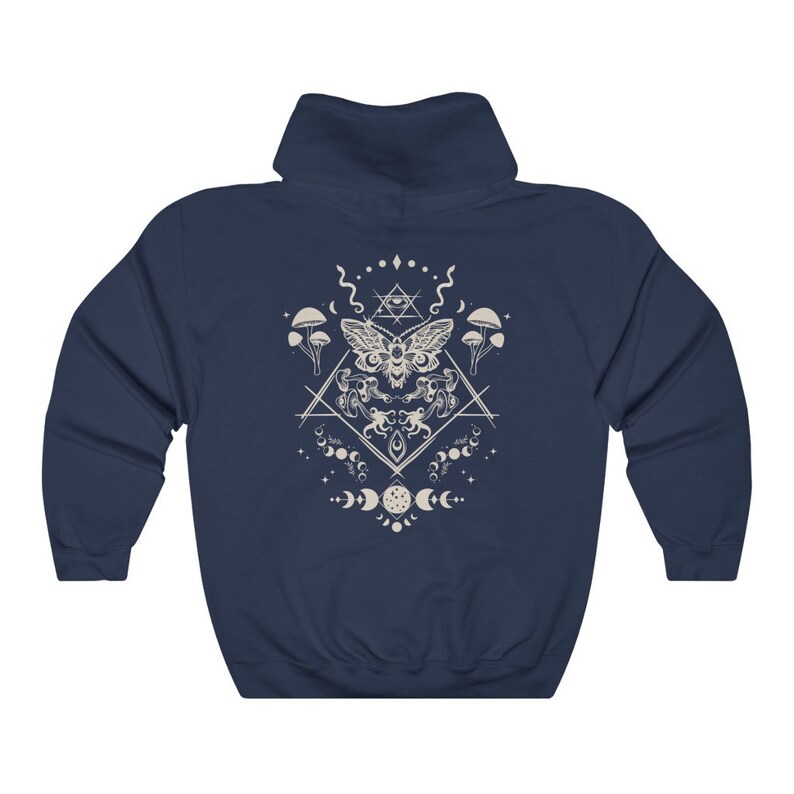 Moth Hoodie Goblincore Clothing Cottagecore Hoodie Mushroom Hoodie Goth Hoodie Celestial Hoodie Witchy Hoodie Moth Shirt Cottagecore Sweater image 7