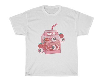 Weirdcore Aesthetic Kawaii Strawberry Milk Carton Eyeballs Gift