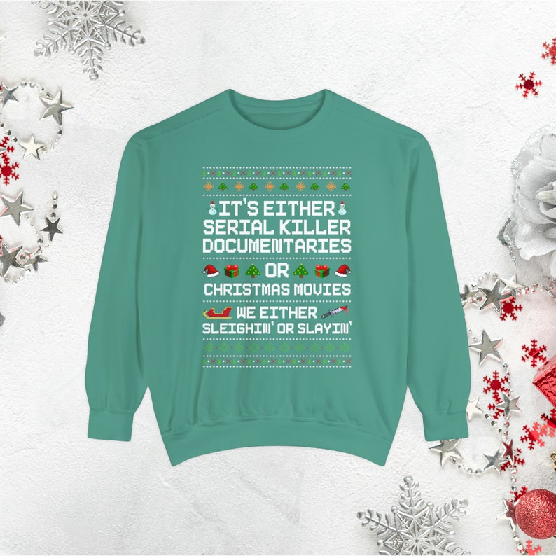 Pull de Noël moche drôle pour femmes, sweat-shirt de Noël grande taille, sweat-shirt de film de Noël, cadeaux de Noël en vrac, col ras du cou de Noël preppy Light Green
