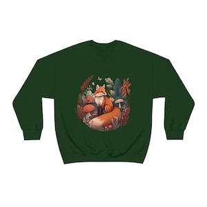 Fox Sweatshirt Red Fox Sweater Forestcore Clothing Fox Gifts Cottagecore Sweater Cottagecore Clothing Wildlife Sweatshirt Aesthetic Clothes image 3
