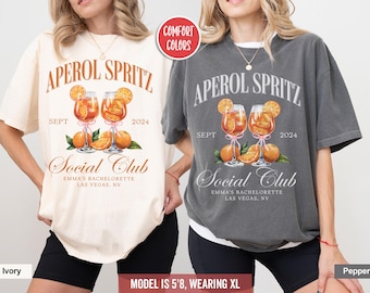 Aperol Spritz Shirt Custom Bachelorette Shirts Social Club Shirt Coquette Clothes Old Money Aesthetic Italian Bachelorette Bridesmaid Gifts