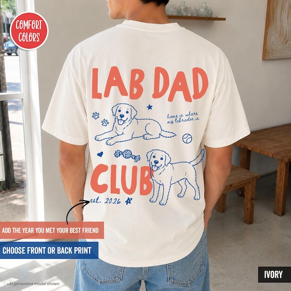 Custom Lab Dad Club Shirt Labrador Gifts Chocolate Labrador Shirt Black Dog Dad Shirt Fathers Day Gift From Dog Lover Gift New Dog Dad Gift