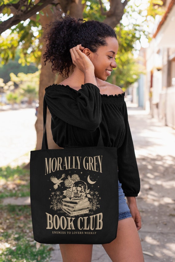 Morally Grey Book Club Tote Bag Bookish Tote Bag Booktok Merch Bookish Things Book Worm Gifts Death By Tbr Dark Romance Enemies To Lovers