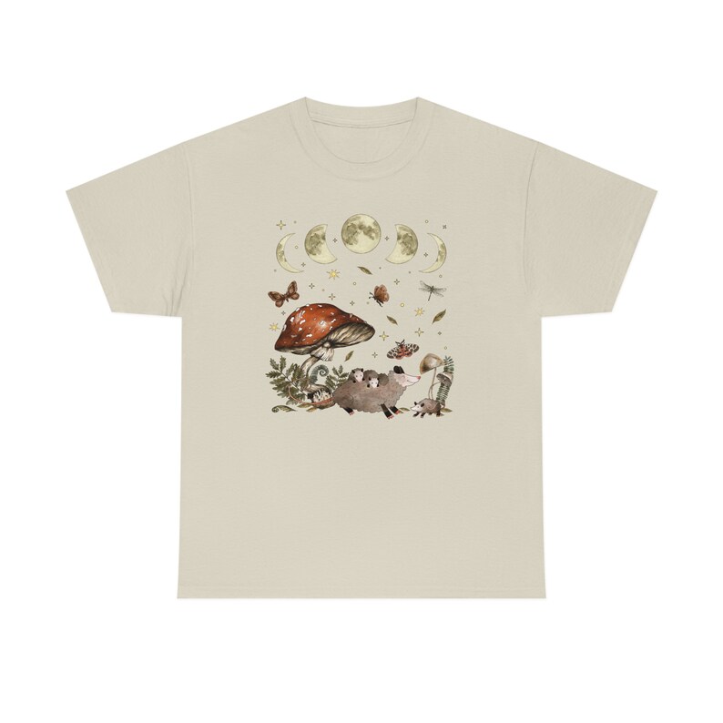 Camisa de zarigüeya Camisa de zarigüeya Estampado de zarigüeya Camiseta Regalos Camisa de núcleo de cabaña Goblincore Ropa de hongo Camisa de hongos Ropa oscura de Cottagecore imagen 7