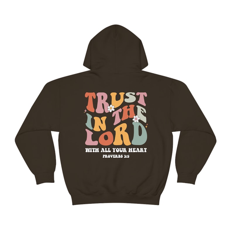 Trust In The Lord Hoodie Retro Christian Hoodie Christian Merch Jesus Hoodie Mental Health Hoodie Christian Clothes Jesus Clothes Y2k Hoodie image 4