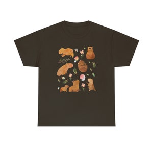 Capybara Shirt Capybara Gift Capybara Shirts Capybara T Shirt Cottage Core Shirt Cottagecore Clothing Cute Capybara Print Aesthetic Clothes image 5