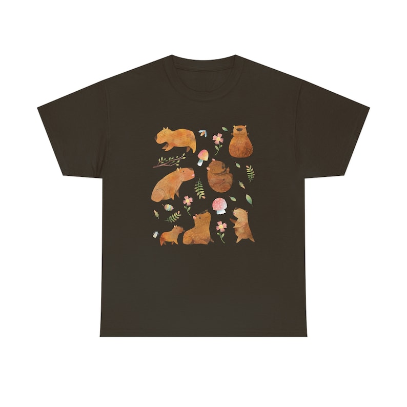 Capybara Shirt Capybara Gift Capybara Shirts Capybara T Shirt Cottage Core Shirt Cottagecore Clothing Cute Capybara Print Aesthetic Clothes image 5