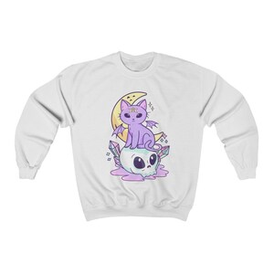Kawaii Pastel Goth Sweater Soft Goth Mall Goth Clothing Pastel Goth Hoodie Witchy Clothes Kawaii Sweater Gothic Clothes Cat Themed Gifts image 6