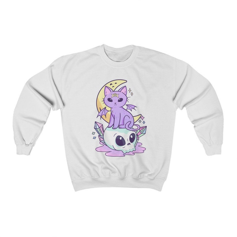 Kawaii Pastel Goth Sweater Soft Goth Mall Goth Clothing Pastel Goth Hoodie Witchy Clothes Kawaii Sweater Gothic Clothes Cat Themed Gifts image 6
