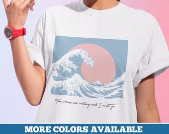 The Great Wave Off Kanagawa Ocean Wave Shirt Summer Top Pastel Shirt Japanese Wave Shirt Japanese Shirt Women Aesthetic Shirt Vintage Tee