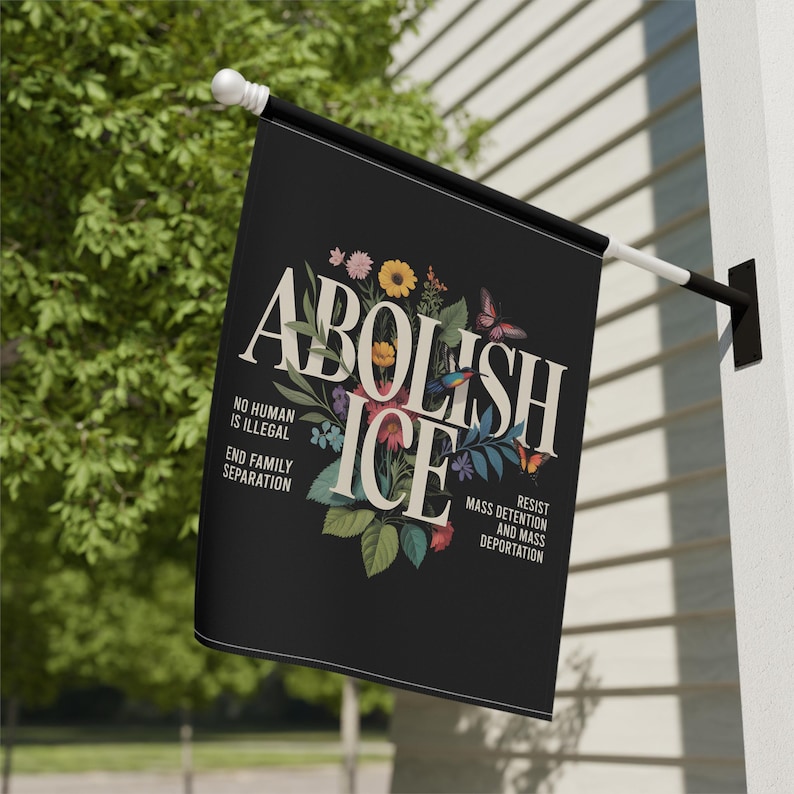 Abolish Ice Garden Flag Fuck Ice Flag No Human Is Illegal Flag Resist Flag Fdt Flag Anti Trump Yard Sign Immigrant Flag Fuck Trump Flag Gift image 6