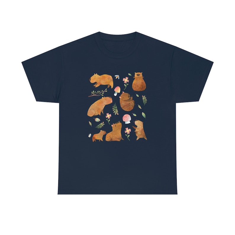 Capybara Shirt Capybara Gift Capybara Shirts Capybara T Shirt Cottage Core Shirt Cottagecore Clothing Cute Capybara Print Aesthetic Clothes image 7