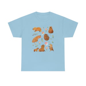 Capybara Shirt Capybara Gift Capybara Shirts Capybara T Shirt Cottage Core Shirt Cottagecore Clothing Cute Capybara Print Aesthetic Clothes Light Blue